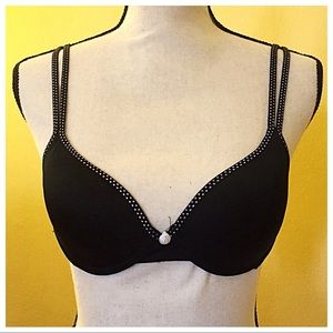 🌈Black Bra with Polka Dot piping🌈